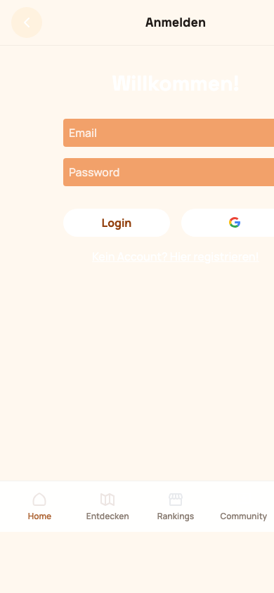 Account-Bereich der Dönerkritiker App auf Mobile